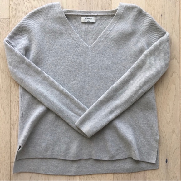 Babaton V Neck merino wool sweater